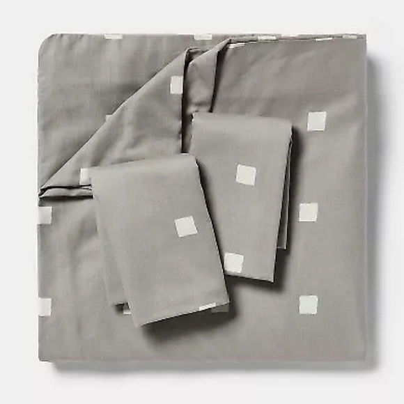 ~Super Deal~NWT~Room Essentials~FULL/QUEEN 3PC Cotton Blend Sateen Duvet Set - Picture 4 of 8